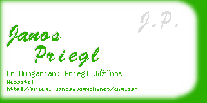 janos priegl business card